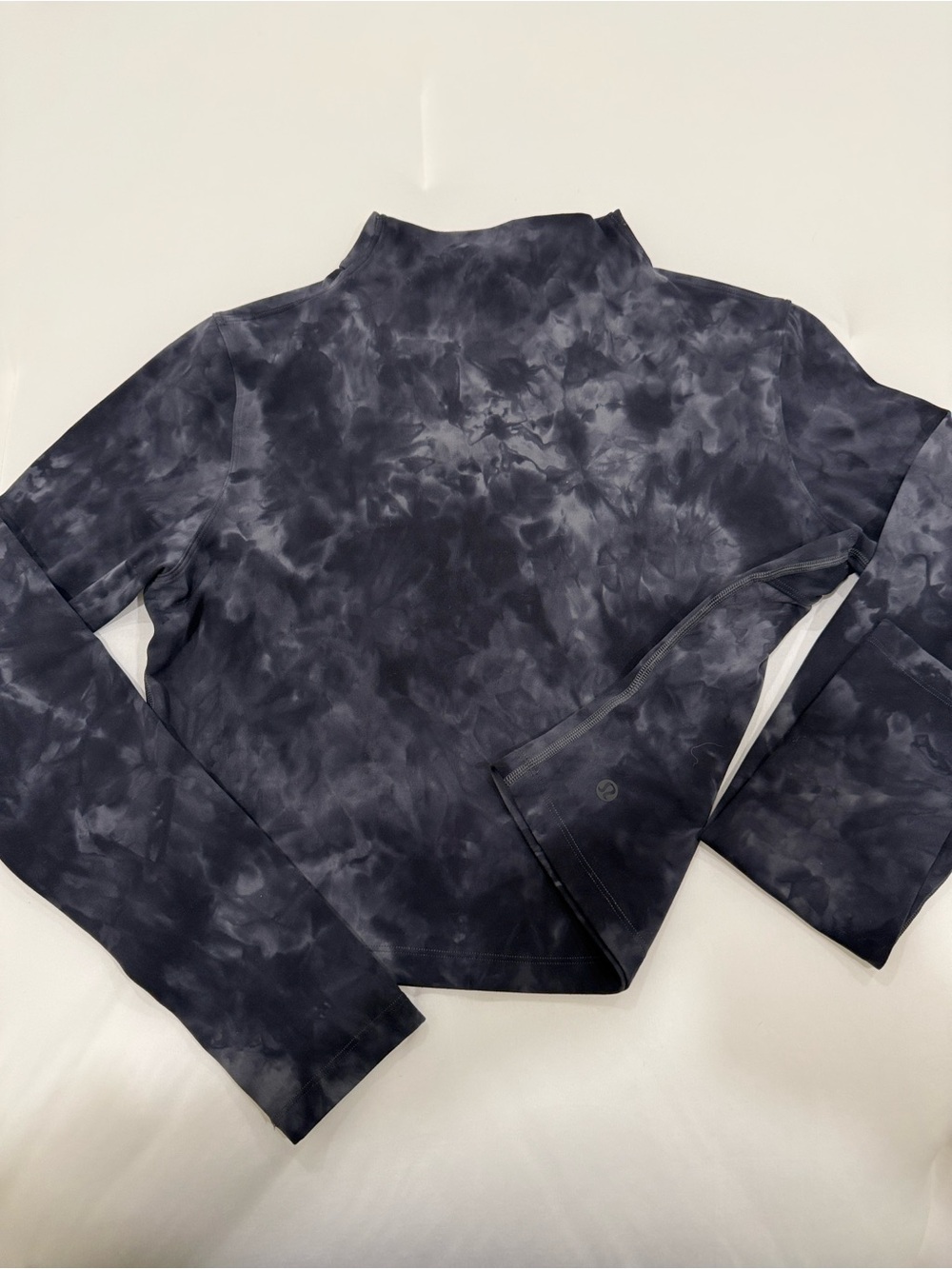 lululemon athletica Black Tie-Dye Mock Neck Long Sleeve Top
